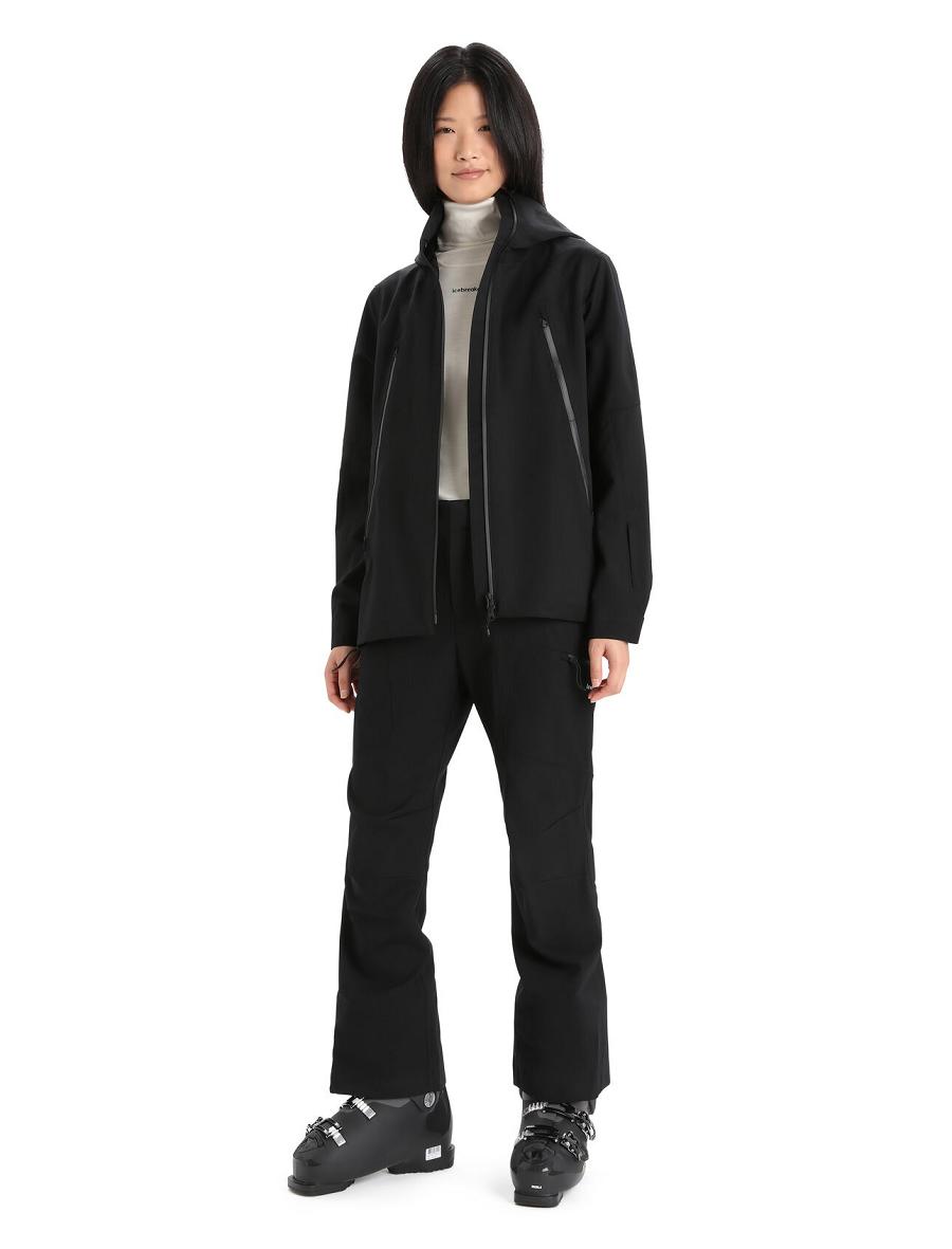 Women's Icebreaker Shell+™ Merino Hooded Jackets Black | CA 1293VRWD